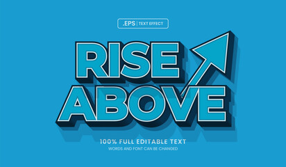 Wall Mural - Design editable text effect, rise above 3d bold