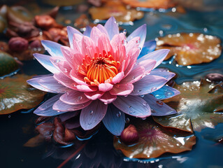 Wall Mural - Purple lotus flower in the pond wallpapers