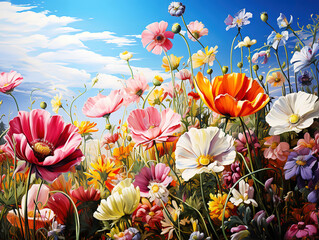 Wall Mural - Realistic spring landscape background