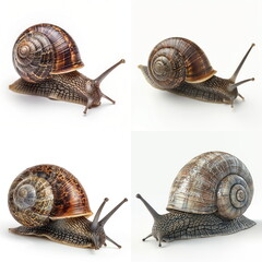 Wall Mural - snail on white background