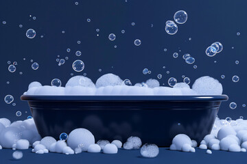 World health day background, soap bubbles and cleaning sponge foam concept illustration