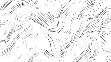 Poster - Black hand drawn wavy line drawing pattern. Minimalist wave outline curve background. Creative curve line wave texture background. 