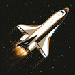 Commercial Space Tourism Shuttle Icon: A Stylish Illustration of Space Travel