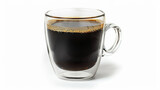 glass cup with black coffee