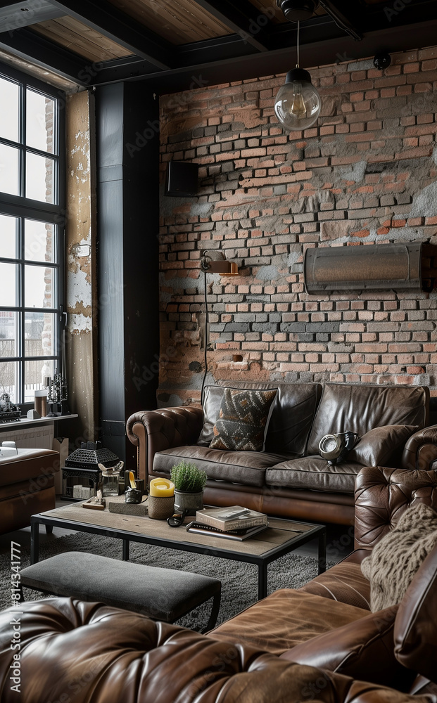 Photo inspiration: Gallery Detail: Cozy Living Room With Exposed Brick Walls And Industrial Chic