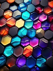 Canvas Print - abstract background with hexagons