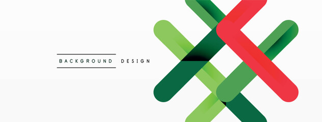 Poster - A green and red cross with a white line in the middle on a white background. This geometric pattern is a logo symbolizing balance and harmony in art and graphics