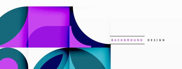 Poster - An artistic pattern of colorful circles and squares in shades of purple and magenta on a white background, reminiscent of an iris with eyelashes