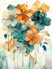 Poster - abstract floral background