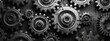 Monochrome Industrial Gears and Cogs Close-Up