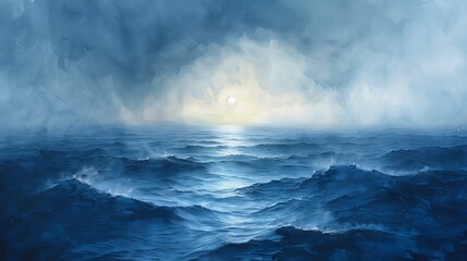 large body deep sun sky seas deck ship dawn bluish thick layers rhythms hazy rendition anisotropic f