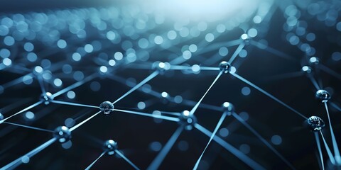 Poster - a blue background with many small dots of light