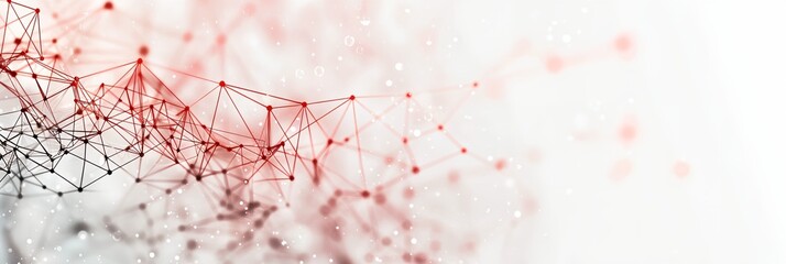 Poster - network with many dots and lines, with a white background
