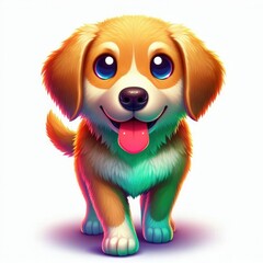 Wall Mural - A cartoon dog with its tongue out image realistic attractive has illustrative meaning illustrator.