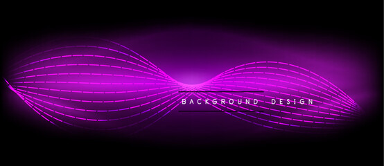 Poster - A vibrant magenta wave illuminates the darkness against a deep black background, creating a stunning visual effect reminiscent of automotive and visual effect lighting