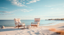 Seaside Relaxation, Soft Light, Leading Lines, Tranquility, Lounge Chair