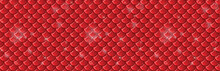 Seamless Red Scales Pattern With Shiny Highlights