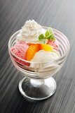 Fototapeta  - ice cream with orange and mint