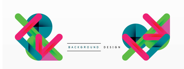 Poster - Vibrant electric blue and magenta arrows, set against a white background, showcasing a bold colorfulness and modern graphics. Perfect for a logo, product packaging, or pattern design