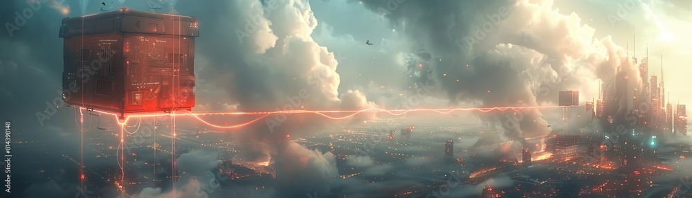 The image shows a scene from a video game, where a red cube is being ...
