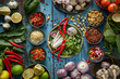 © วาริช เหมะธุลิน - Thai food fresh ingredient, Superimposed dishes