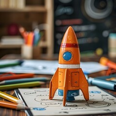 Poster - rocket ship model for educational hands on space and flight kits in classroom learning environments