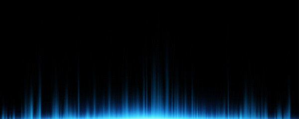 Poster - abstract blue rays of light on the horizon isolated on a black background. light effect. vector illu