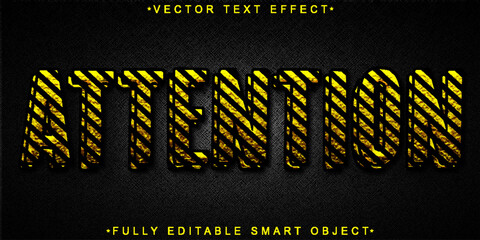 Poster - Danger Yellow Lines Attention Vector Fully Editable Smart Object Text Effect