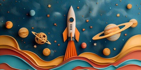 Wall Mural - blast off into the cosmos with space themed educational crafts and activities