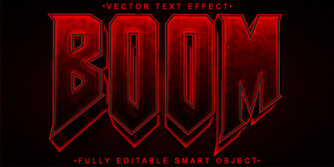 Poster - Red Boom Vector Fully Editable Smart Object Text Effect