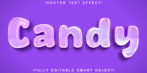 Poster - Purle Yummy Cute Candy Vector Fully Editable Smart Object Text Effect