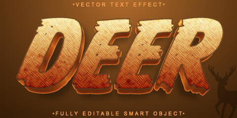 Poster - Brown Animal Deer Vector Fully Editable Smart Object Text Effect