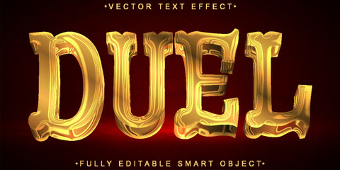 Poster - Shiny Golden Western Cowboy Duel Vector Fully Editable Smart Object Text Effect