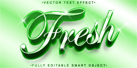 Poster - Green Natural Fresh Vector Fully Editable Smart Object Text Effect