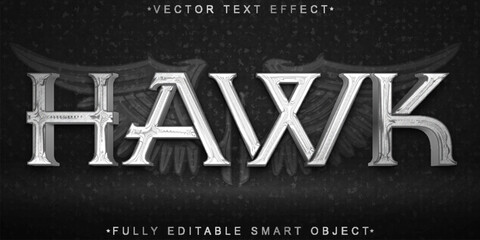 Poster - Silver Hawk Vector Fully Editable Smart Object Text Effect