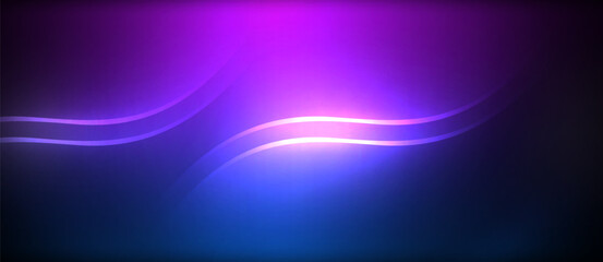 Poster - A vibrant wave of electric blue and magenta liquid resembling the colors of the sky, illuminated on a dark background