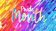 LGBTQ+ Pride month colorful background with written Pride month dedicated to celebration and commemoration of lesbian, gay, bisexual, and transgender ( LGBT ) pride