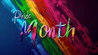 LGBTQ+ Pride month colorful background with written Pride month dedicated to celebration and commemoration of lesbian, gay, bisexual, and transgender ( LGBT ) pride