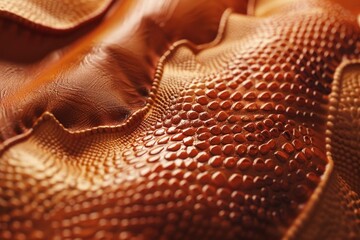 Canvas Print - A close up of a brown leather item with a pattern of dots