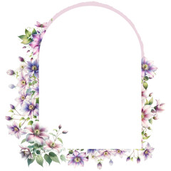 Canvas Print - clematis frame border