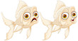 Two cartoon goldfish with vivid facial expressions