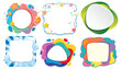 Assorted colorful frames in playful designs