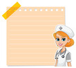 Vector illustration of a smiling nurse holding a clipboard