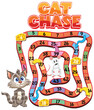 Colorful board game with cat and mouse characters
