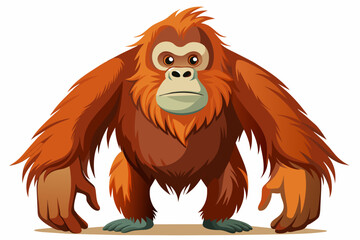 Sticker - orangutan cartoon vector illustration