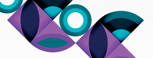 Aufkleber - A striking purple and electric blue geometric design on a white background, reminiscent of abstract art. The circles and shades of violet create a dynamic and eyecatching organism