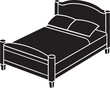 Isolated black and white icon of a single bed. illustration design