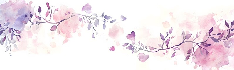 watercolor flowers  and tree