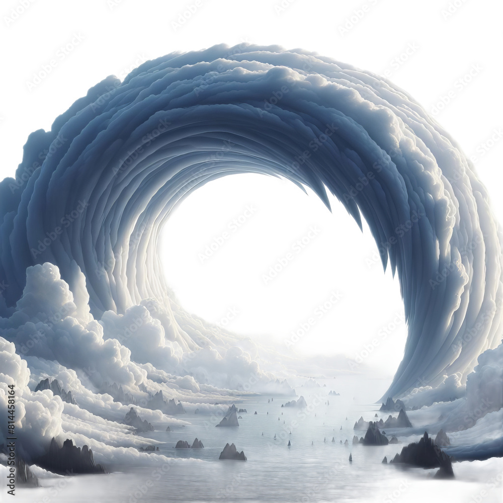 ai-generated item, rare, odd, cloud arch an arched or curved cloud ...