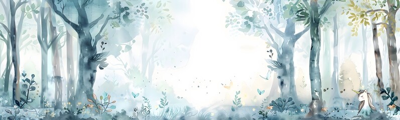 watercolor flowers  and tree